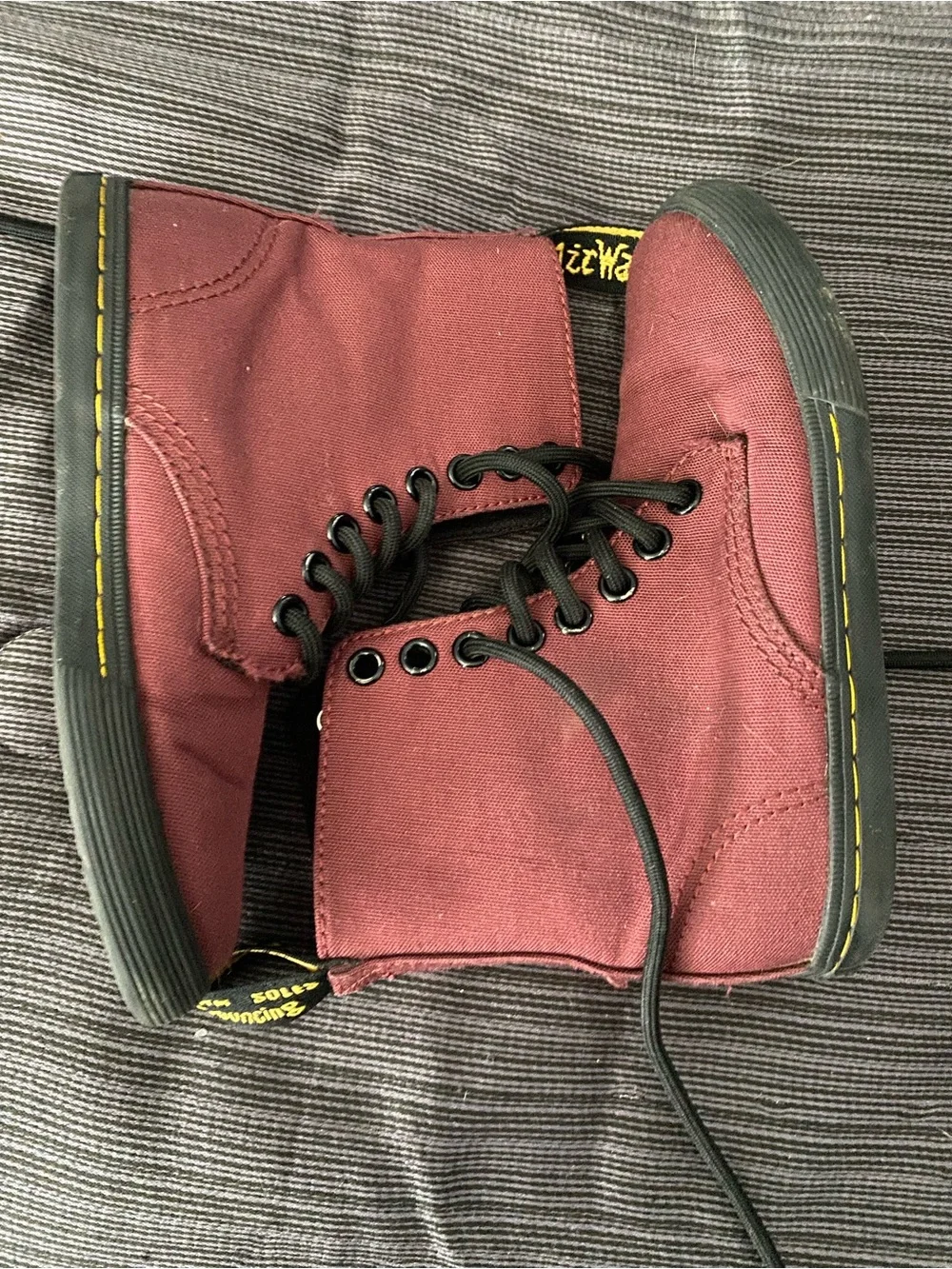 Dr. Marten Burgundy Canvas Lace-Up Boots